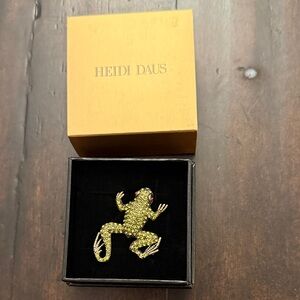 Heidi Daus Sparkling Gold frog Brooch
